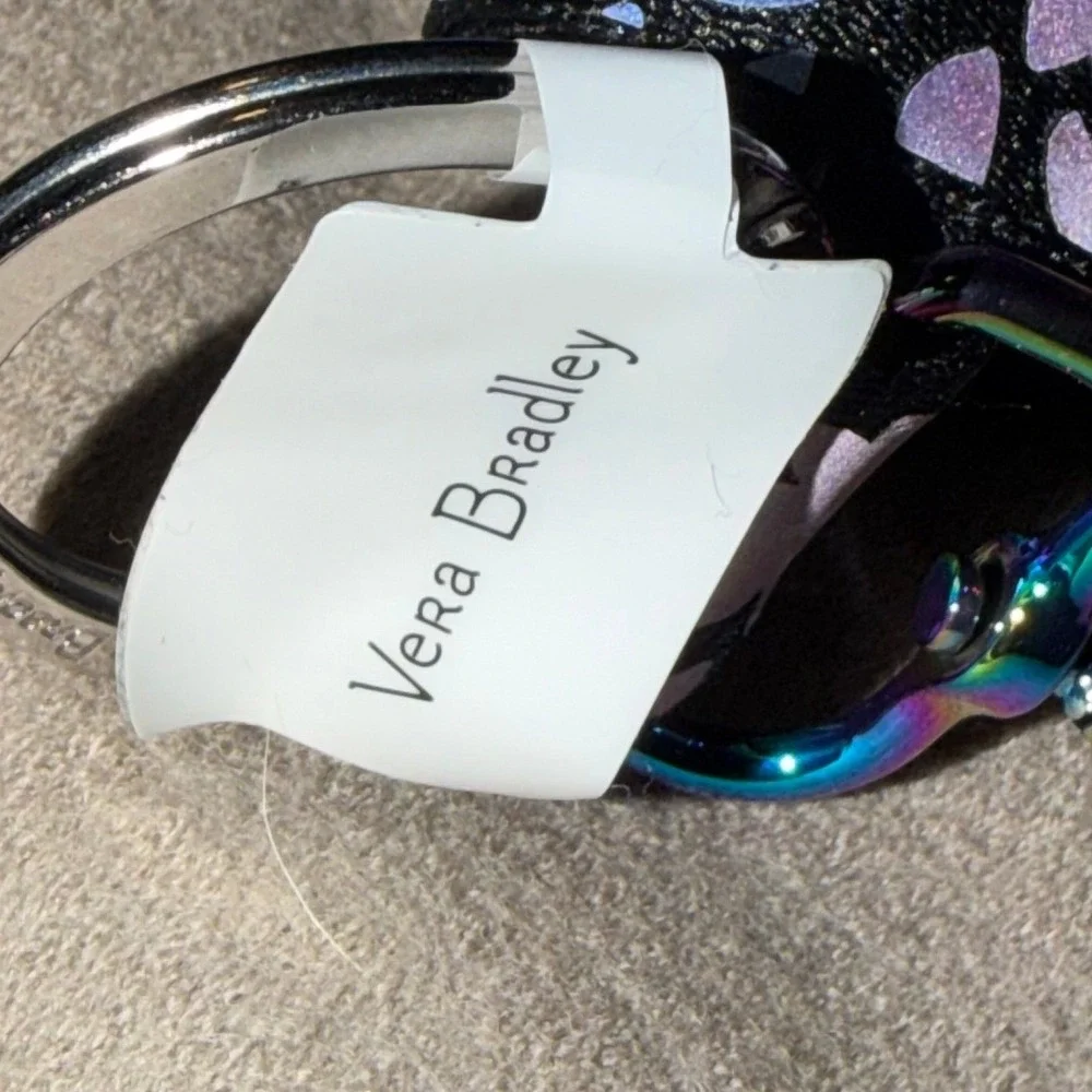 Vera Bradley Wide Lanyard Bonbon Ditsy Floral Black Iridescent 26801-T25